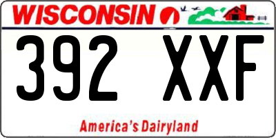 WI license plate 392XXF