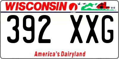 WI license plate 392XXG