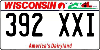 WI license plate 392XXI
