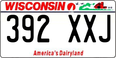 WI license plate 392XXJ