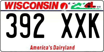 WI license plate 392XXK
