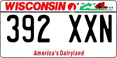 WI license plate 392XXN
