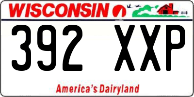 WI license plate 392XXP