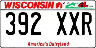 WI license plate 392XXR