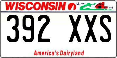 WI license plate 392XXS