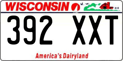 WI license plate 392XXT