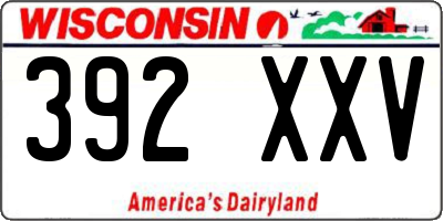 WI license plate 392XXV