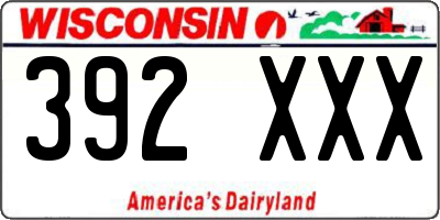 WI license plate 392XXX
