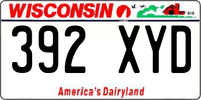 WI license plate 392XYD