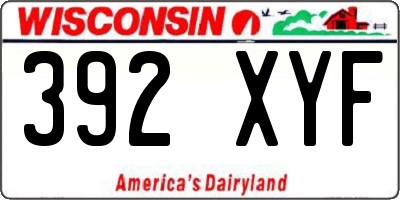 WI license plate 392XYF