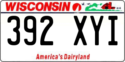 WI license plate 392XYI