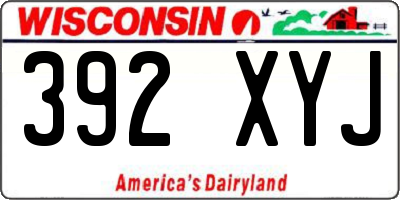 WI license plate 392XYJ