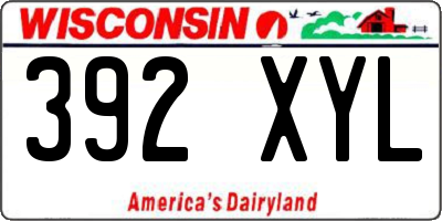 WI license plate 392XYL