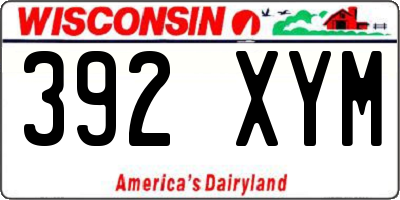 WI license plate 392XYM