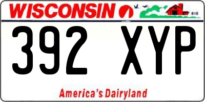 WI license plate 392XYP