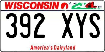 WI license plate 392XYS