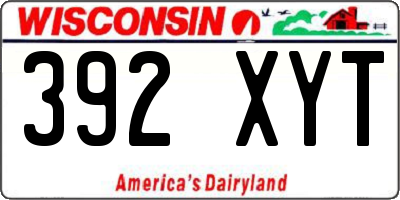 WI license plate 392XYT