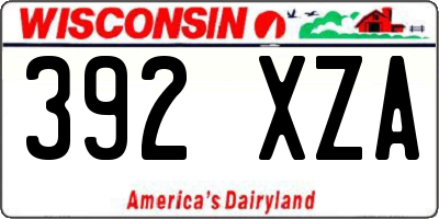 WI license plate 392XZA