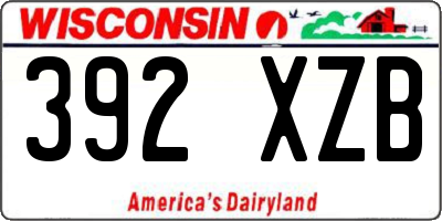 WI license plate 392XZB