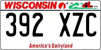 WI license plate 392XZC