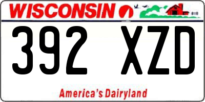 WI license plate 392XZD