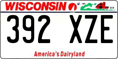 WI license plate 392XZE