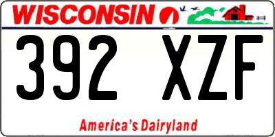WI license plate 392XZF