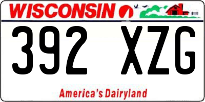 WI license plate 392XZG
