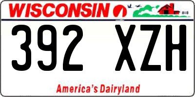 WI license plate 392XZH
