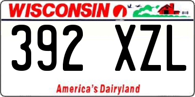 WI license plate 392XZL
