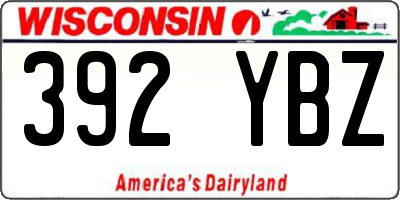 WI license plate 392YBZ