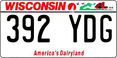 WI license plate 392YDG