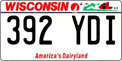 WI license plate 392YDI