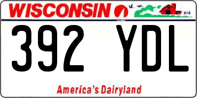 WI license plate 392YDL