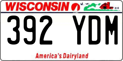 WI license plate 392YDM