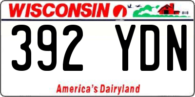 WI license plate 392YDN
