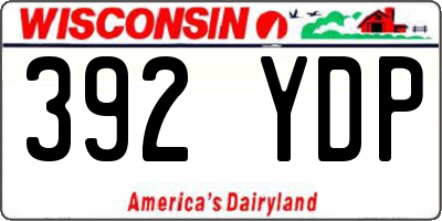 WI license plate 392YDP
