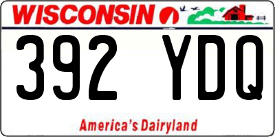WI license plate 392YDQ