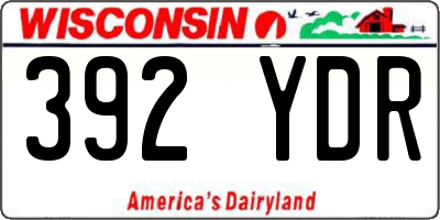 WI license plate 392YDR