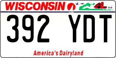 WI license plate 392YDT