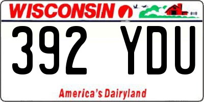 WI license plate 392YDU