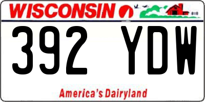 WI license plate 392YDW