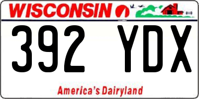 WI license plate 392YDX