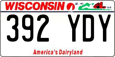 WI license plate 392YDY