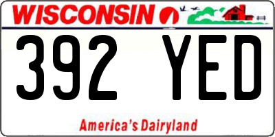 WI license plate 392YED