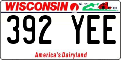 WI license plate 392YEE