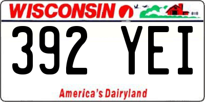 WI license plate 392YEI