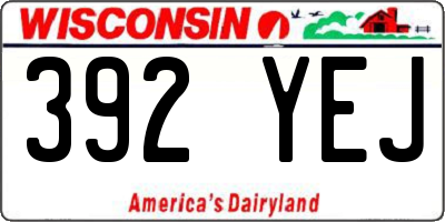 WI license plate 392YEJ