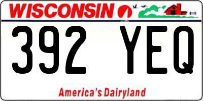 WI license plate 392YEQ