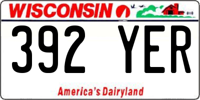 WI license plate 392YER